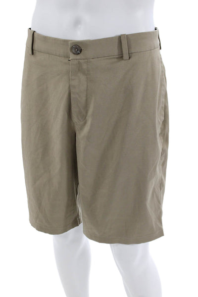 Nike Mens Back Pocketed Flat Front Casual Shorts Solid Beige Size M