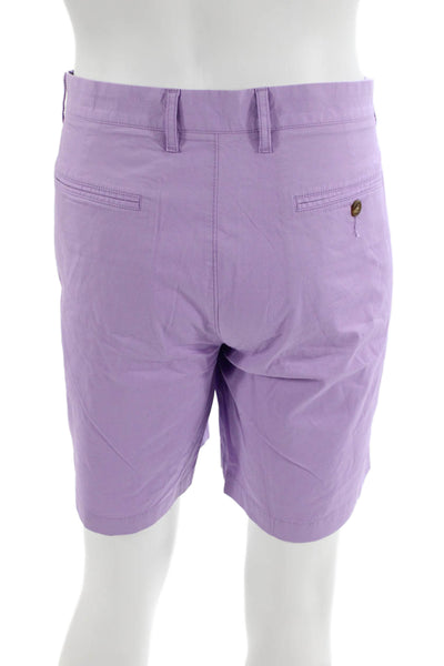 J Crew Mens Cotton Pocketed Casual Flat Front Shorts Light Purple Size 34