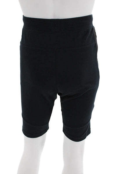 Nike Mens Cotton Zippered Pocket Athletic Biker Shorts Solid Black Size XL