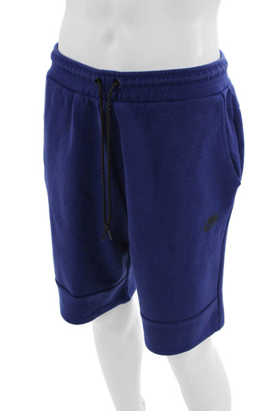 Nike Mens Cotton Pocketed Drawstring Waist Casual Athletic Shorts Blue Size XL