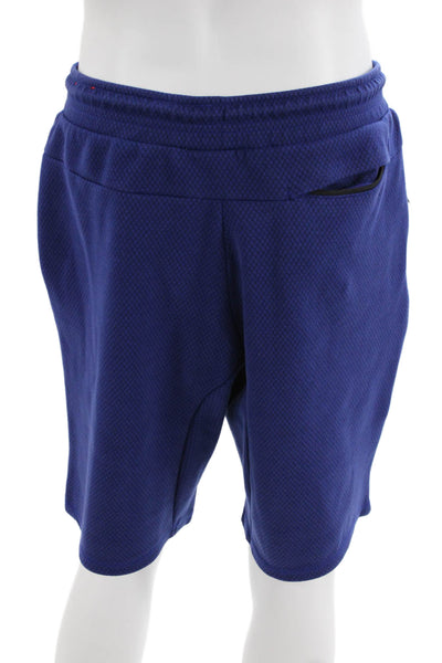 Nike Mens Cotton Pocketed Drawstring Waist Casual Athletic Shorts Blue Size XL