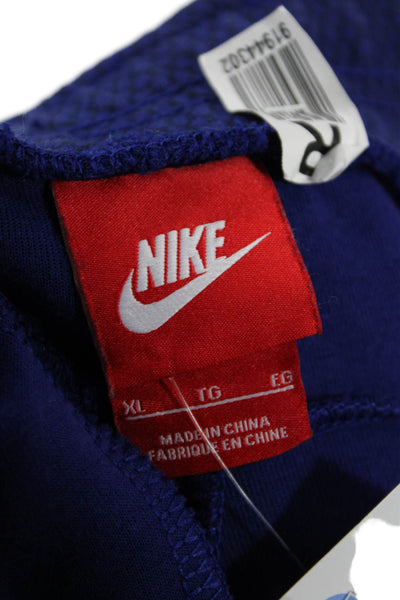 Nike Mens Cotton Pocketed Drawstring Waist Casual Athletic Shorts Blue Size XL