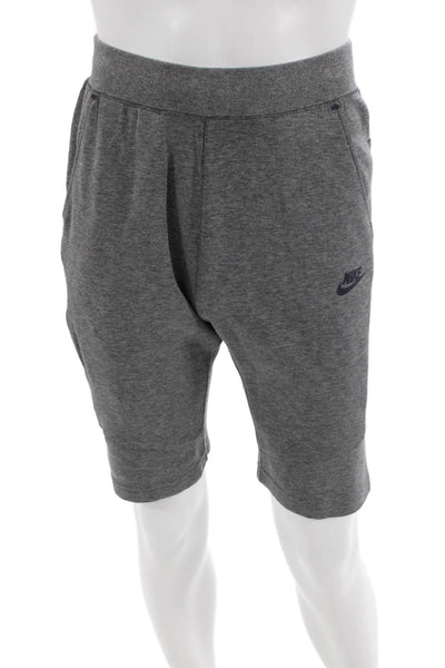 Nike Mens Cotton Pocketed Zippered Detail Athletic Shorts Gray Size XL