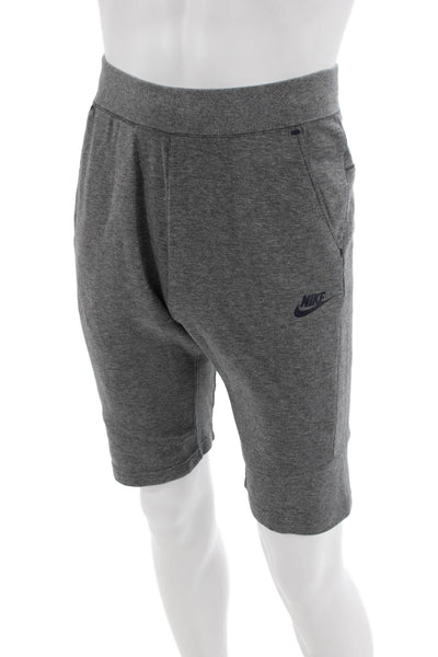 Nike Mens Cotton Pocketed Zippered Detail Athletic Shorts Gray Size XL