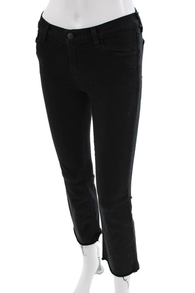 J Brand, Women, Black Cropped Ankle Jeans Mid Rise Size 24