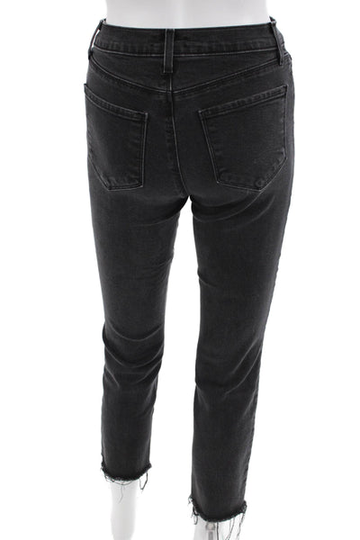 L'Agence, Women Cropped Skinny Jeans Black High Rise Size 24