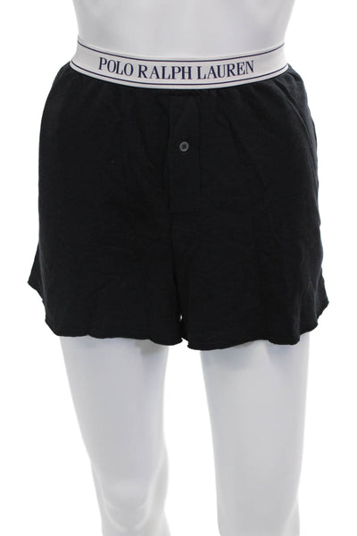 Polo Ralph Lauren Womens Elastic Waist Buttoned Casual Shorts Black Size M