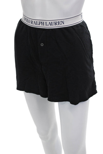 Polo Ralph Lauren Womens Elastic Waist Buttoned Casual Shorts Black Size M