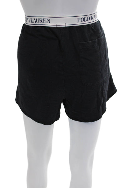 Polo Ralph Lauren Womens Elastic Waist Buttoned Casual Shorts Black Size M