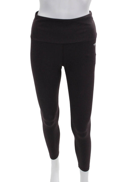 Running Bare Womens High Waisted Stretch Athletic Leggings Purple Size 8