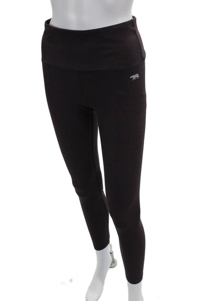 Running Bare Womens High Waisted Stretch Athletic Leggings Purple Size 8
