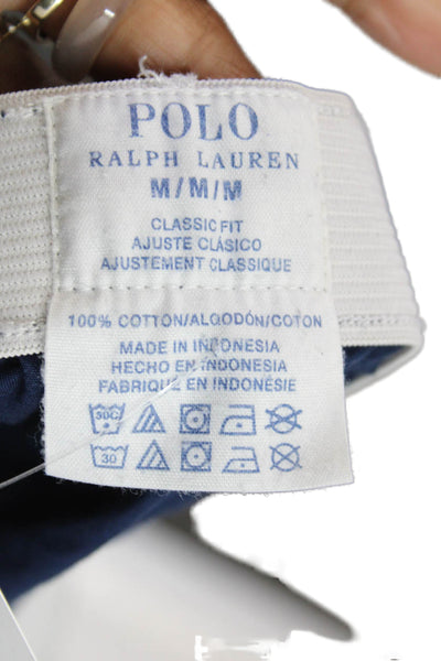 Polo Ralph Lauren Womens Cotton Elastic Waist Casual Shorts Blue Size M