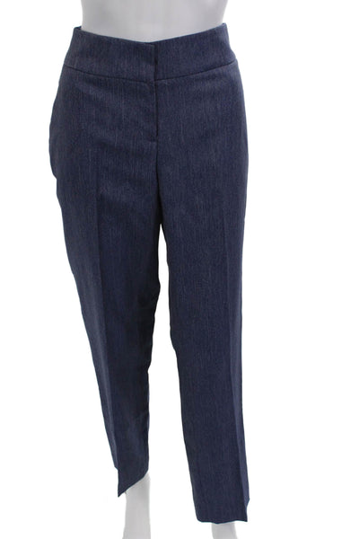 Kasper Womens Straight Leg Slim Fit Zip Fly Trouser Pants Blue Anchor Size 4