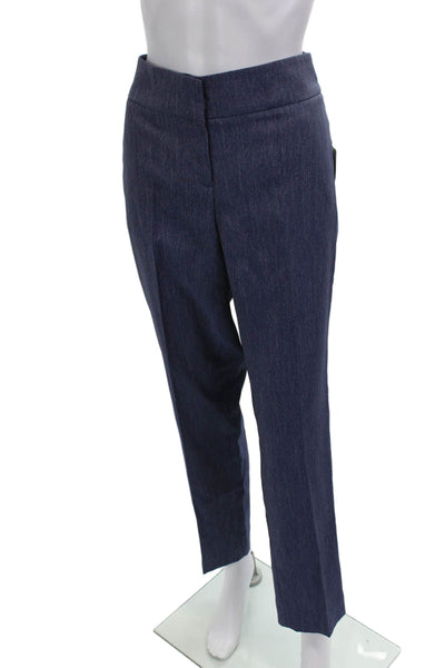 Kasper Womens Straight Leg Slim Fit Zip Fly Trouser Pants Blue Anchor Size 4