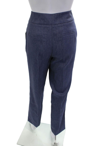 Kasper Womens Straight Leg Slim Fit Zip Fly Trouser Pants Blue Anchor Size 4