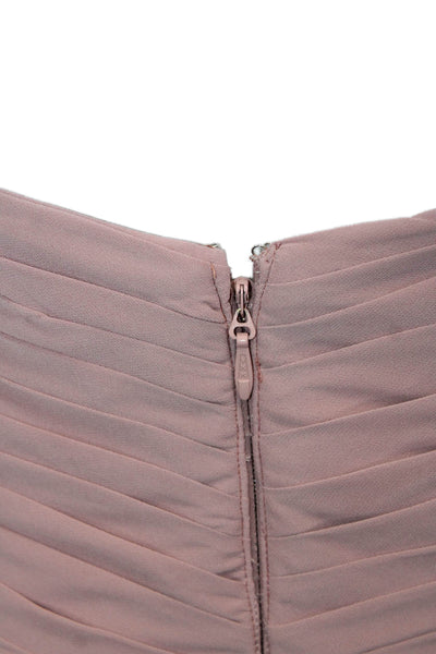 Azazie Women A-Line Maxi Wedding Dress Pink Size 14
