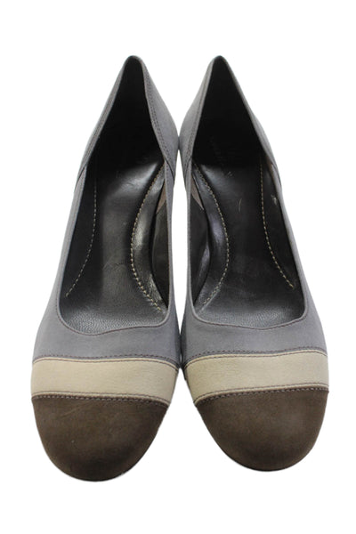 Cole Haan Womens Suede Striped Print Slip On Heel Pumps Multicolor Size 9