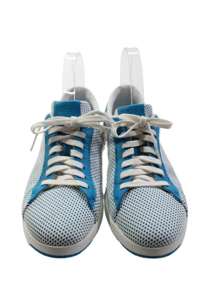 Cole Haan Grand Series Womens Woven Low Top Sneakers White Blue Size 8 B