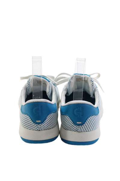 Cole Haan Grand Series Womens Woven Low Top Sneakers White Blue Size 8 B