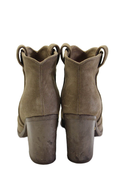 Laurence Dacade Womens Slip On Block Heel Ankle Booties Brown Suede Size 36