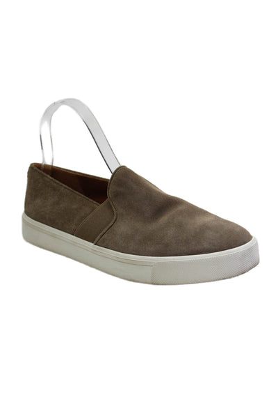Vince Womens Suede Slip-On Platform Casual Sneakers Brown Size 8