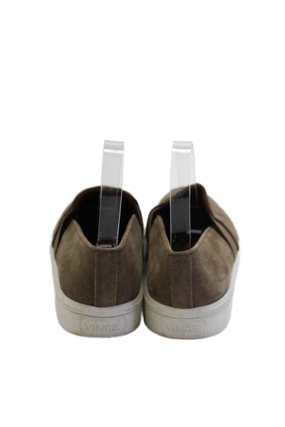 Vince Womens Suede Slip-On Platform Casual Sneakers Brown Size 8
