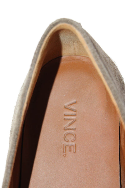 Vince Womens Suede Slip-On Platform Casual Sneakers Brown Size 8