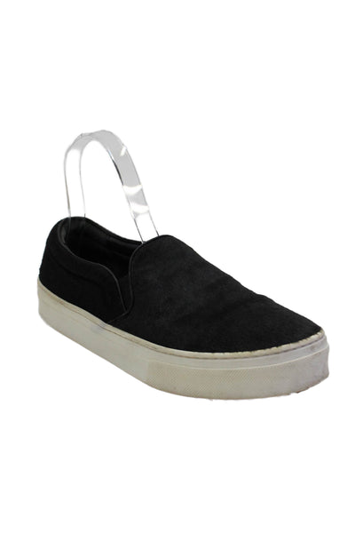 Celine Womens Pony Hair Slip-On Casual Sneakers Black Size 7