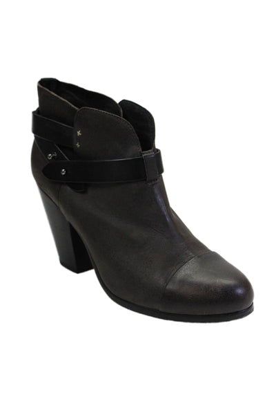 Rag & Bone Womens Leather High Heeled Ankle Boots Brown Size 11