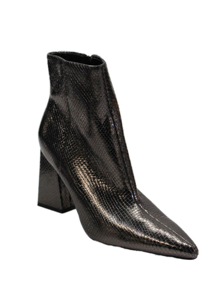 Marc Fisher LTD. Womens Metallic Pointed Toe Boots Brown Size 9M