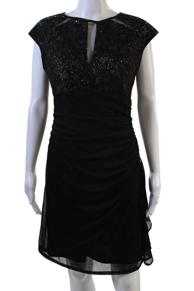Betsy & Adam Womens Sheath Dress Black Polyester Mini Size 10