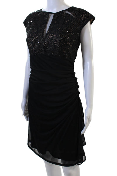 Betsy & Adam Womens Sheath Dress Black Polyester Mini Size 10