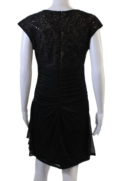 Betsy & Adam Womens Sheath Dress Black Polyester Mini Size 10