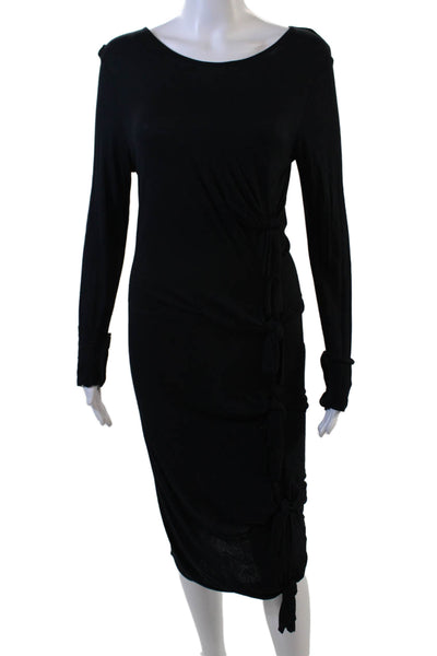 Gryphon New York Women Sheath Dress Black Long Sleeve Knee-Length Size S