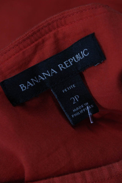 Banana Republic, Women Red Trapeze Swing Tank Dress 100% Linen Size 2P
