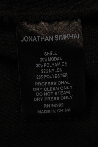 Jonathan Simkhai Womens Puff Sleeve Pullover Knit Sweater Black Size 32