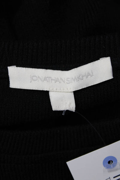 Jonathan Simkhai Womens Puff Sleeve Pullover Knit Sweater Black Size 32