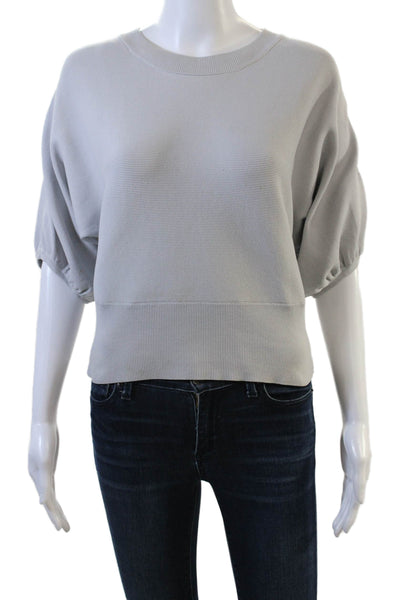 525 Unisex Gray Short Sleeve Pullover Crew Neck Nylon Sweater Size S