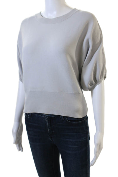 525 Unisex Gray Short Sleeve Pullover Crew Neck Nylon Sweater Size S