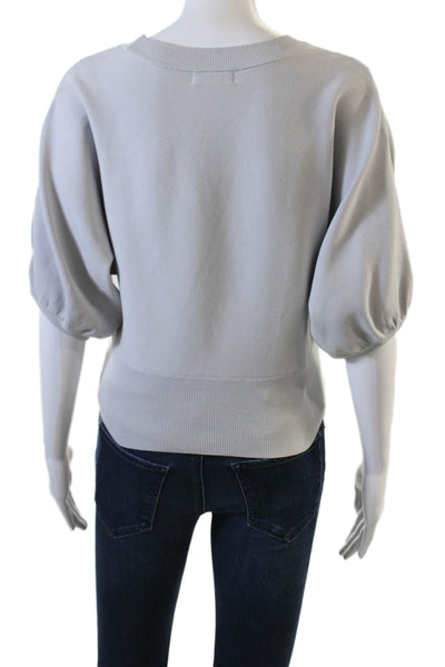525 Unisex Gray Short Sleeve Pullover Crew Neck Nylon Sweater Size S