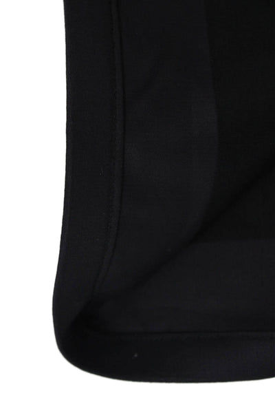 Lanvin Women Black Shift Dress 3/4 Sleeve Round Neck Striped Size 36