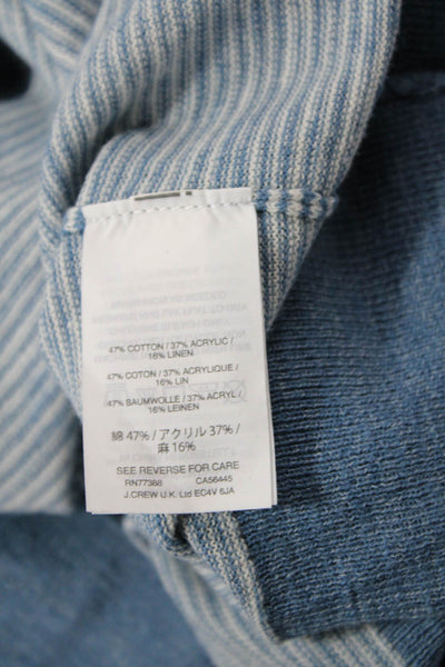J Crew Mens Striped Pullover Knit Crew Neck Sweater Blue Size S