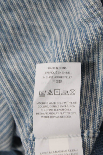 J Crew Mens Striped Pullover Knit Crew Neck Sweater Blue Size S