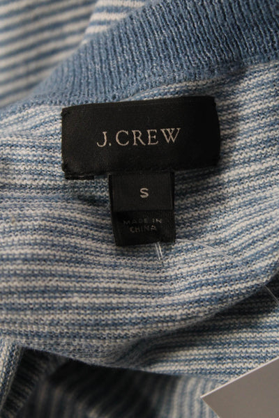 J Crew Mens Striped Pullover Knit Crew Neck Sweater Blue Size S