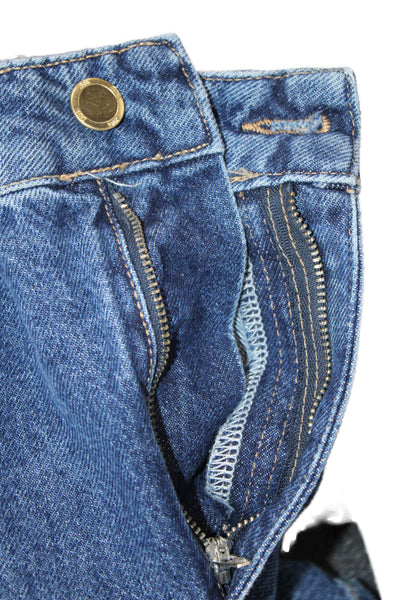 Zara Women Mom Straight Jeans Dark Blue High Rise Size 6