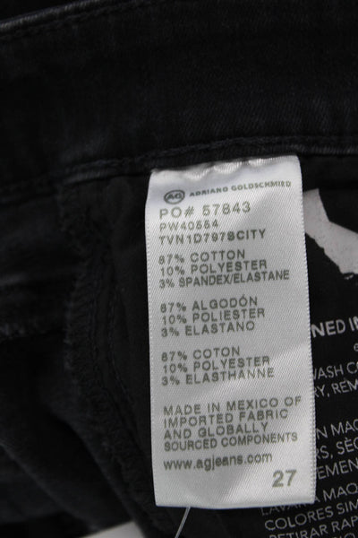 AG Unisex Skinny Straight Black Jeans Size 27