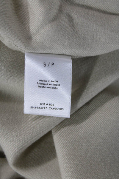 ONIA Mens Beige Collared Short Sleeve Viscose Button-Up Shirt Size S