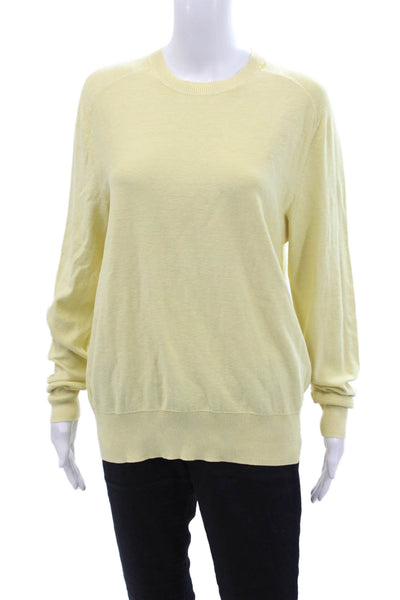Rag & Bone Womens Cotton Crew Neck Long Sleeve Sweater Yellow Size S