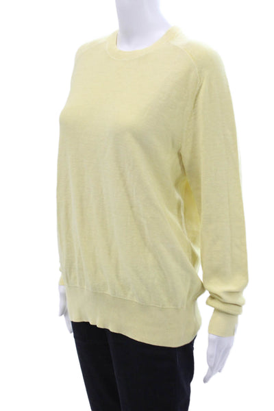 Rag & Bone Womens Cotton Crew Neck Long Sleeve Sweater Yellow Size S