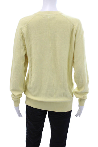 Rag & Bone Womens Cotton Crew Neck Long Sleeve Sweater Yellow Size S
